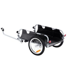 Bike Cargo Trailer, 100 lbs Load Capacity, Heavy-Duty Bicycle Wagon Cart, Foldable Compact Storage & Quick Release with Universal Hitch, 16" Whee