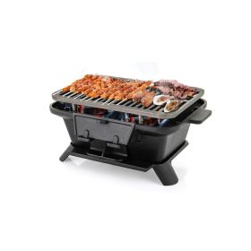 Outdoor Portable Charcoal Hibachi Grill with Grill Grate (Color: black, Type: Style B)