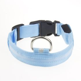 LED Luminous Pet Dog Collar Night (Option: Blue Light-Rechargeable L)